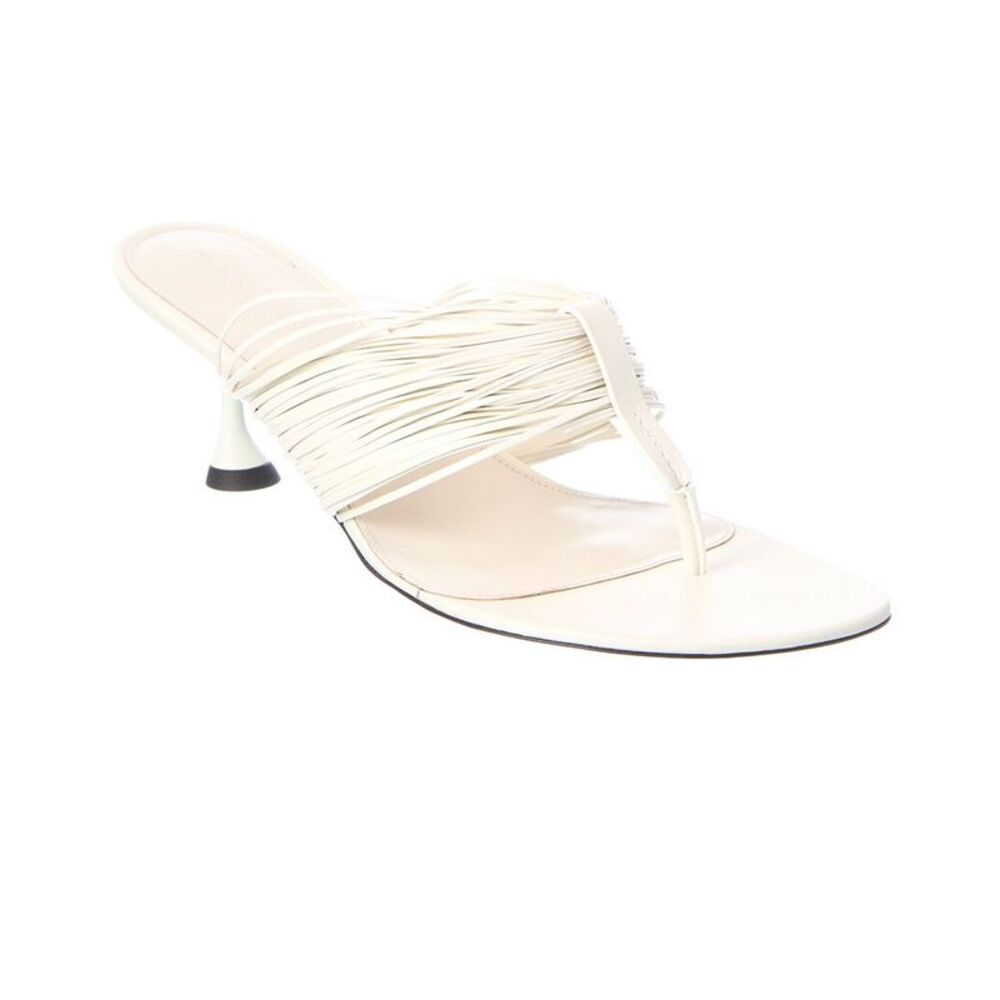 Proenza Schouler Cable T Strap Leather Sandal, White